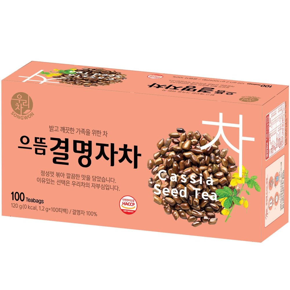 Songwon Premium Cassia Seed Tea Korean Traditional Tea, All-Natural & Caffeine-Free_100 Tea Bags (1.2g Each)