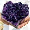 AEVHBAMXN 1pc 500-550g Amethyst Geode Purple Crystal Quartz Cluster Dream Thunder Egg view 3