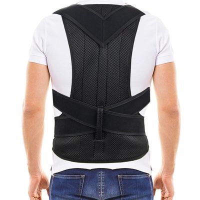 XS-5XL Plus Size Reinforced Belt Lumbar Column Posture Corrector Vest Adjustable Back Support Strap Shoulder Spine Brace Neck Support Posture Trainer Men Women(Black XXXXL)