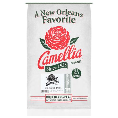 Camellia Brand Dried Blackeye Peas Premium Non-GMO Southern Pea for Hoppin John, Soups, Stews, Salads, New Years Day, and Side Dishes Gluten-Free, High Protein, Vegan & Vegetarian Friendly (25 lb, Black Eye Peas)