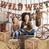 9 Pcs Cowboy Party Decorations Include 4 Hay Bale Boxes 2 Wooden Boxes 2 Wheel Cards and 1 Cowboy Boot Card for Western Party Fall Harvest Farm Accessories view 2