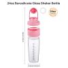 24oz Glass Shaker Bottle, 4 Pack Borosilicate Glass Protein Powder Gym Workout Shaker Cup Mixes for Protein Mixes with Blending Ball (C-PINK, 4) view 3