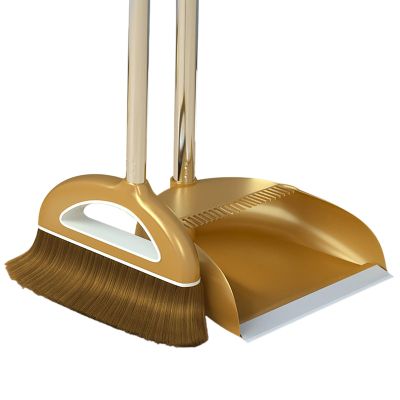 Long Handled Broom and Dustpan Set, 88cm Indoor Broom with Dustpan Combo Set, Durable & Versatile, Long Handle with Upright Stand for Home, Office, School Accessory for Kitchen, Dorms, Bathroom