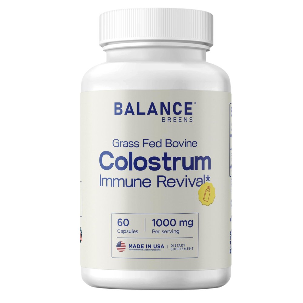 Balancebreens Colostrum 1000mg - 15Percent IgG Grass-Fed Bovine for Immune and Gut Health - Third-Party Tested - First Milking Only - 60Veg Capsules