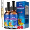 2 Pack Magnesium Drops for Kids - with L-Theanine Omega-3, Vitamin B6, D3, Zinc - Kids Magnesium Glycinate Liquid for Sleep, Relaxation, Calm & Focus - Raspberry Flavor view 1