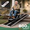 10FT Portable Wheelchair Ramp, Non-Skid Aluminum Ramps for wheelchairs for Home, Threshold ramps for doorways, Wheelchair ramps for Home Steps, Stairs, Curbs, Scooter, Entrance, 800LBS Capacity view 4