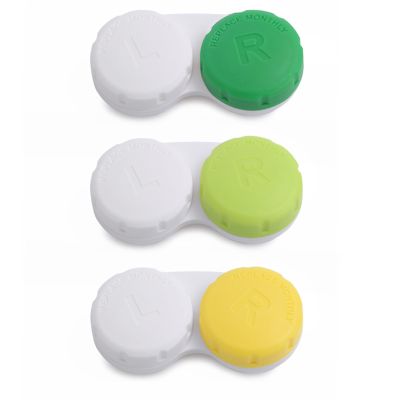 DEWSENSI Contact Lens Case, Empty Contact Lens Cases Box Holder Container for Storage, Travel, Daily Home Use (Green, 3 Pack)