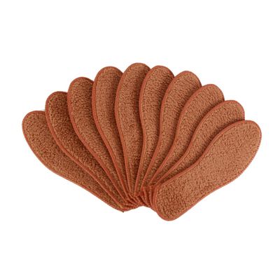 COLLBATH 5 Pairs Thickened Alpaca Wool Insoles Brown Warm Absorbent Breathable Shoe Inserts for Winter Sports and Outdoor Use