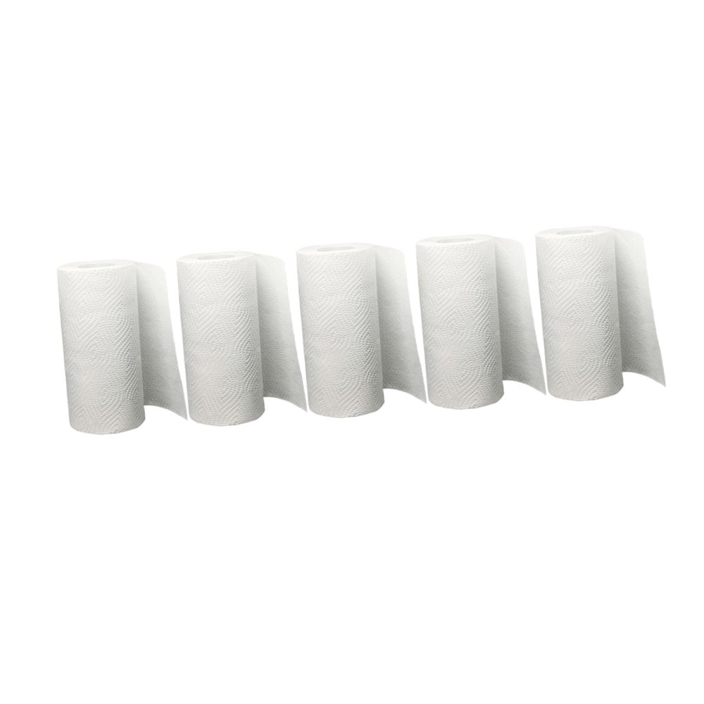 LALADEFIEE 5 Rolls Kitchen Paper Towels White Oil Absorption Tissue for Home and Office Use Soft Wood Pulp Household Cleaning Non-woven Paper