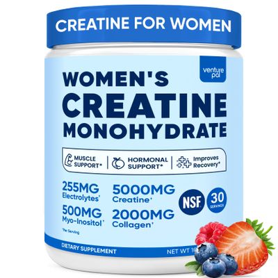 18 IN 1 Creatine for Women, Creatine Monohydrate Blend Powder with Collagen, Myo & D-Chiro Inositol, Electrolytes & 6 Vitamins for Muscle Growth, Recovery & Hormonal Balance 10.58 Oz,Sugar Free