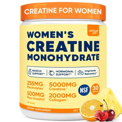 18 IN 1 Creatine for Women, Creatine Monohydrate Blend Powder with Collagen, Myo & D-Chiro Inositol, Electrolytes & 6 Vitamins for Muscle Growth, Recovery & Hormonal Balance 10.58 Oz,Sugar Free