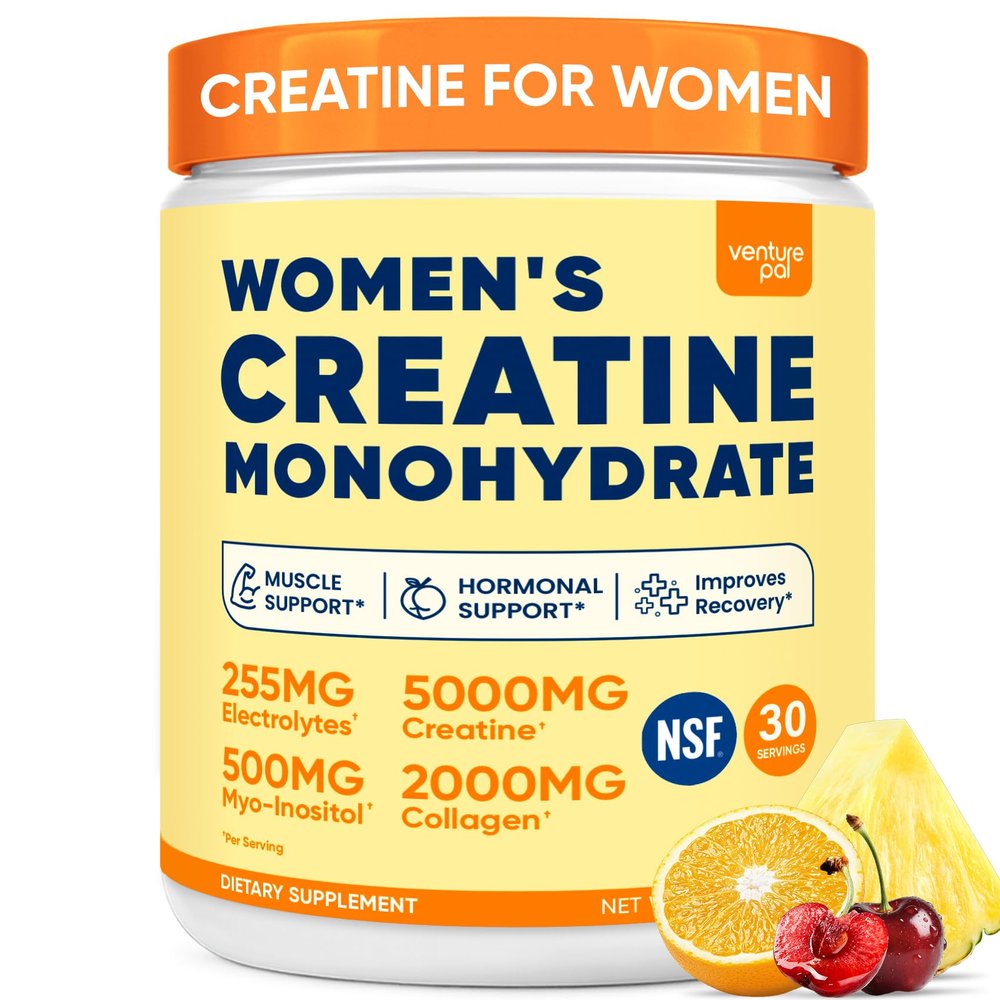 18 IN 1 Creatine for Women, Creatine Monohydrate Blend Powder with Collagen, Myo & D-Chiro Inositol, Electrolytes & 6 Vitamins for Muscle Growth, Recovery & Hormonal Balance 10.58 Oz,Sugar Free