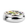 Pill Box Small Pill Case 3 Compartment Metal Pill Holder for Purse or Pocket Travel Pillbox Portable Pill Container Leaves and Berries Medicine Organizer for Vitamins Fish Oil view 4