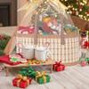 Bsenogou Baskets for Gifts Empty 2 Set, Christmas Gift Empty Bamboo Basket Large, Foldable Woven Gift Basket with Handle for Baby Baptisms, Mother's Day, Christmas, Housewarming (2 Set) view 3