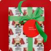 Personalized Christmas Naughty Naked Old Fat Santa Gift Wrap | Christmas Wrapping Paper | Name Personalized | Cute Holiday Present (White, 24"x72"(6ft)) view 4