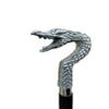 Victorian Style Wooden Walking Stick, Silver Brass Snake Head Handle, Black Wood Shaft, 37 Inch Length, Handmade Decorative Cane view 1