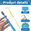 6-in-1 Orthodontic Oral Care Kit with Case Detachable Toothbrush, Interdental Brush, Dental Floss Pick, Toothpick Brush, Dental Wax with Cutter, Elastic Hook Set for Braces Daily Travel Use (Blue) view 3