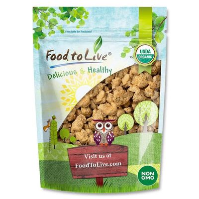 Food to Live Organic Soy Chunks 3 Ounces, Unsalted Nuggets, High Protein. Plant-Based. Meat Alternate Substitute. Non-GMO. Vegan, Kosher, Bulk