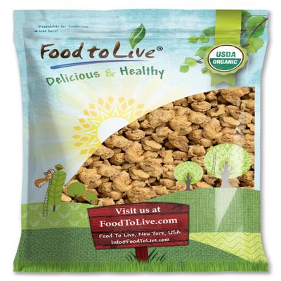 Food to Live Organic Soy Chunks 3 Pounds, Unsalted Nuggets, High Protein. Plant-Based. Meat Alternate Substitute. Non-GMO. Vegan, Kosher, Bulk