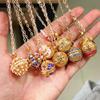 12pcs Ucubwfu Essential Oil Aromatherapy Ball Necklace, Alloy Aromatherapy Diffuser Necklace view 3