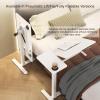 Portable Rolling Desk, Mobile Small Standing Desk, Overbed Table with Swivel Hidden Wheels Adjustable Height, Computer Cart for Hospital and Home Use(Brown) view 4