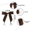 50 PCS Brown Twist Tie Bows 2.5" Satin Ribbon Bows Decor for Gift Wrapping Craft Treat Bags Cake Pop Basket, Wedding Baby Shower Birthday Party Favors view 2