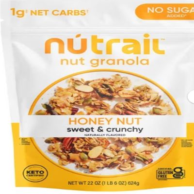 Nutreil Honey Nut Protein Granola, No Sugar Added, High-Protein Crunch, 22 oz
