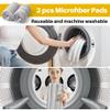 JOYMOOP 17.7-Inch Microfiber Mop Replacement Pads, Washable Reusable Grey & Stripe Refills, Pack of 2, Wet & Dry Cleaning Pads Compatible with Flat Mop Bucket System view 4