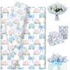100 Sheets Watercolor Hydrangea Tissue Paper, Pastel Floral Bow Patterns Wrapping Paper for Birthday DIY Crafts Wedding Baby Shower Party Supplies, 13.8 x 19.7 Inch (Hydrangea)