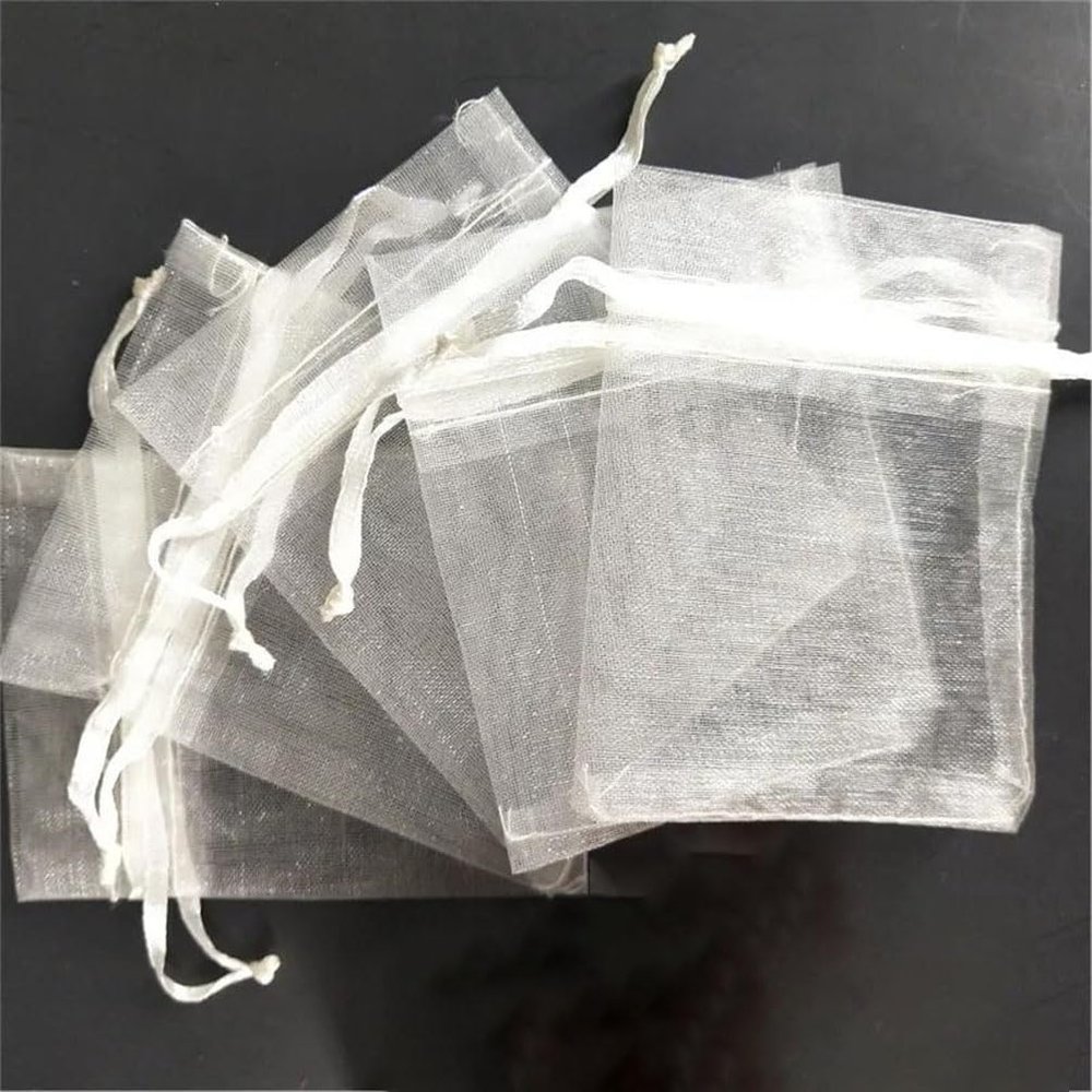 100Pcs 7X9cm 15X20cm Organza Bags Drawable Jewelry Packing Pouches Wedding Decoration Gauze Element Bags