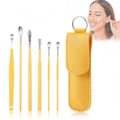 2025 New Earwax Cleaner Tool Set, Stainless Steel Spiral Ear Cleaning Kit with 6PCS Spring Ear Wax Removal Tools, Portable Manual Ear Cleaner Pick Set with Storage Box for Men and Women