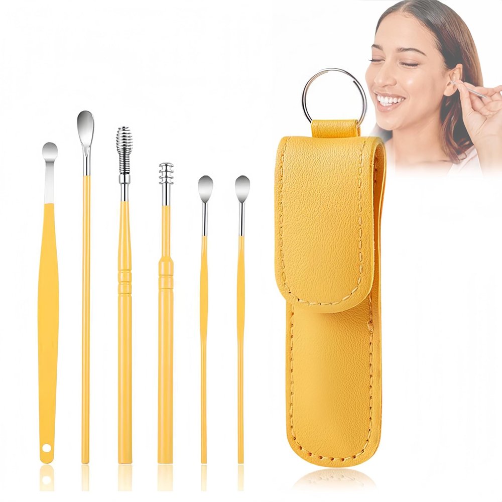 2025 New Earwax Cleaner Tool Set, Stainless Steel Spiral Ear Cleaning Kit with 6PCS Spring Ear Wax Removal Tools, Portable Manual Ear Cleaner Pick Set with Storage Box for Men and Women