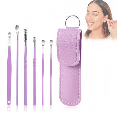 2025 New Earwax Cleaner Tool Set, Stainless Steel Spiral Ear Cleaning Kit with 6PCS Spring Ear Wax Removal Tools, Portable Manual Ear Cleaner Pick Set with Storage Box for Men and Women