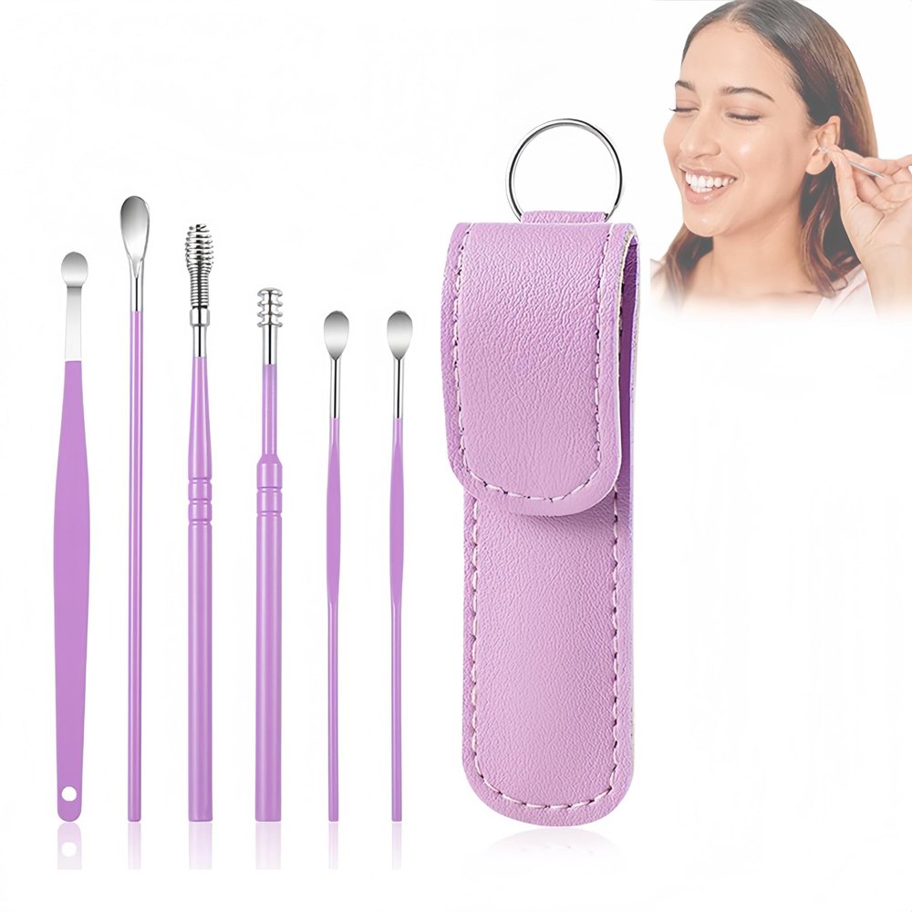 2025 New Earwax Cleaner Tool Set, Stainless Steel Spiral Ear Cleaning Kit with 6PCS Spring Ear Wax Removal Tools, Portable Manual Ear Cleaner Pick Set with Storage Box for Men and Women