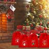 12 Pack Christmas Drawstring Gift Bags 8x12in Santa Sack, Red/Green Holiday Bags for Family Traditions, Personalized Gifts bag view 4
