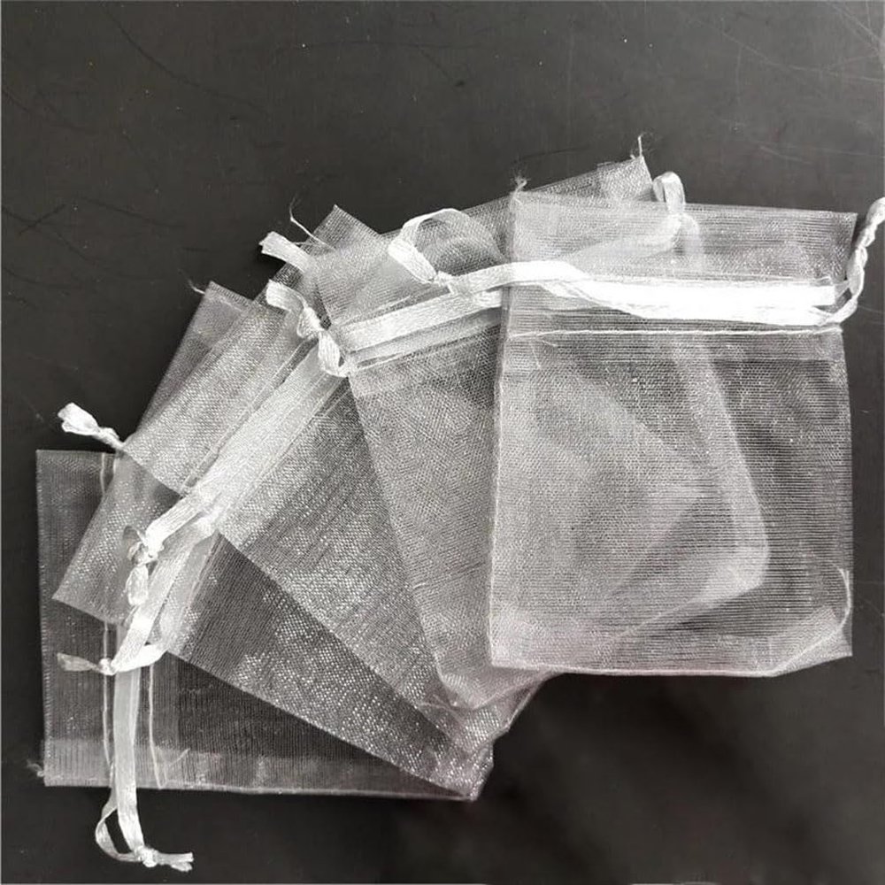 100Pcs 7X9cm 15X20cm Organza Bags Drawable Jewelry Packing Pouches Wedding Decoration Gauze Element Bags