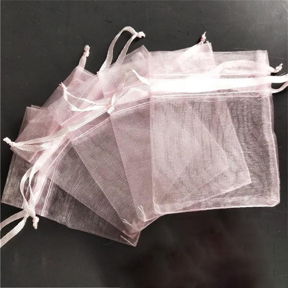 100Pcs 7X9cm 15X20cm Organza Bags Drawable Jewelry Packing Pouches Wedding Decoration Gauze Element Bags