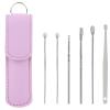 2025 New Earwax Cleaner Tool Set, Stainless Steel 6PCS Spring and Spiral Ear Cleaning Kit with Portable PU Leather Case, Manual Ear Pick Ear Wax Cleaning Tools with Massage Design for Men and Women view 1