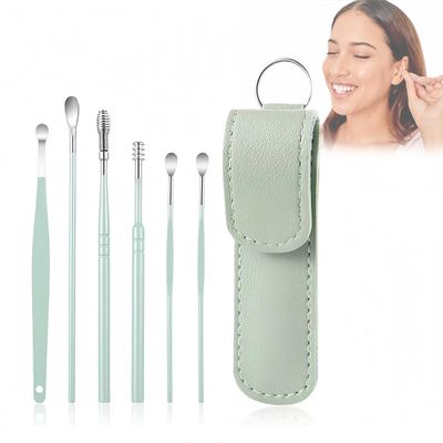 2025 New Earwax Cleaner Tool Set, Stainless Steel Spiral Ear Cleaning Kit with 6PCS Spring Ear Wax Removal Tools, Portable Manual Ear Cleaner Pick Set with Storage Box for Men and Women