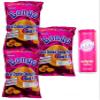 FIJI PUFFS SNACK - Bongo Cheese 3x 156g, Soda Pops 12 Oz Can (Value 4 Packs) Bongo Cheddar Cheese Flavored Baked Puffs Snack, POPS Raspberry Flavored Fizzy Soda view 1