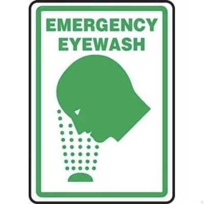 SAFETY SIGN EMERGENCY EYEWASH, Mfr: MFSD424XL-A
