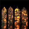 10Pcs Large Flame Stone Hexagonal Point Crystals, 6 Faceted Prism Fluorescent Healing Crystals and Stones (1.97-3.9in) for Energy Healing, Meditation, Reiki, Crystal Decor (2.76-3.9in) view 1
