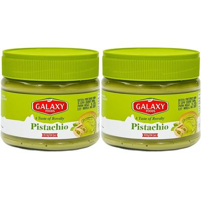 2 PACK Galaxy Pistachio Butter Sweet Spreadable Cream, 10.6 (300g) Rich & Nutty Pistachios Cream for Knafeh Dubai Pistachio Chocolate Bars,2 PACK total 600G