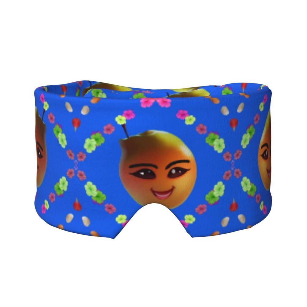 Smiley Yellow Pear Sleep Eye Mask for Women Men Blocking Light Travel Blindfold 2 in 1 Ear Mask and Blindfold