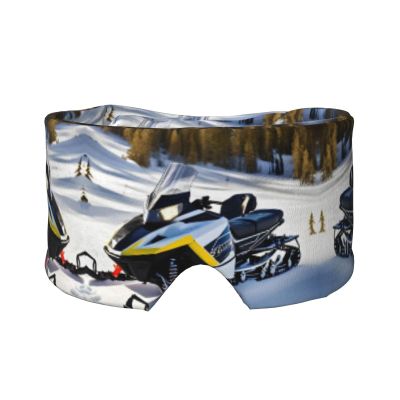 Advanced Snowmobile Sleep Eye Mask for Women Men Blocking Light Travel Blindfold 2 in 1 Ear Mask and Blindfold