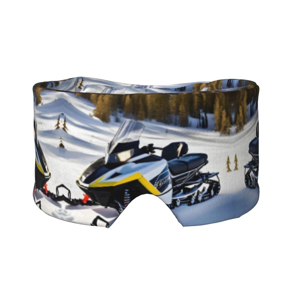 Advanced Snowmobile Sleep Eye Mask for Women Men Blocking Light Travel Blindfold 2 in 1 Ear Mask and Blindfold