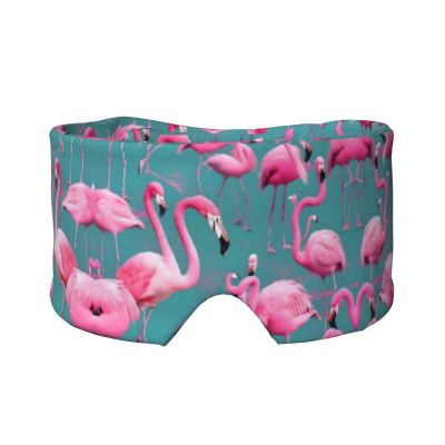 A Flock of Flamingos Sleep Eye Mask for Women Men Blocking Light Travel Blindfold 2 in 1 Ear Mask and Blindfold