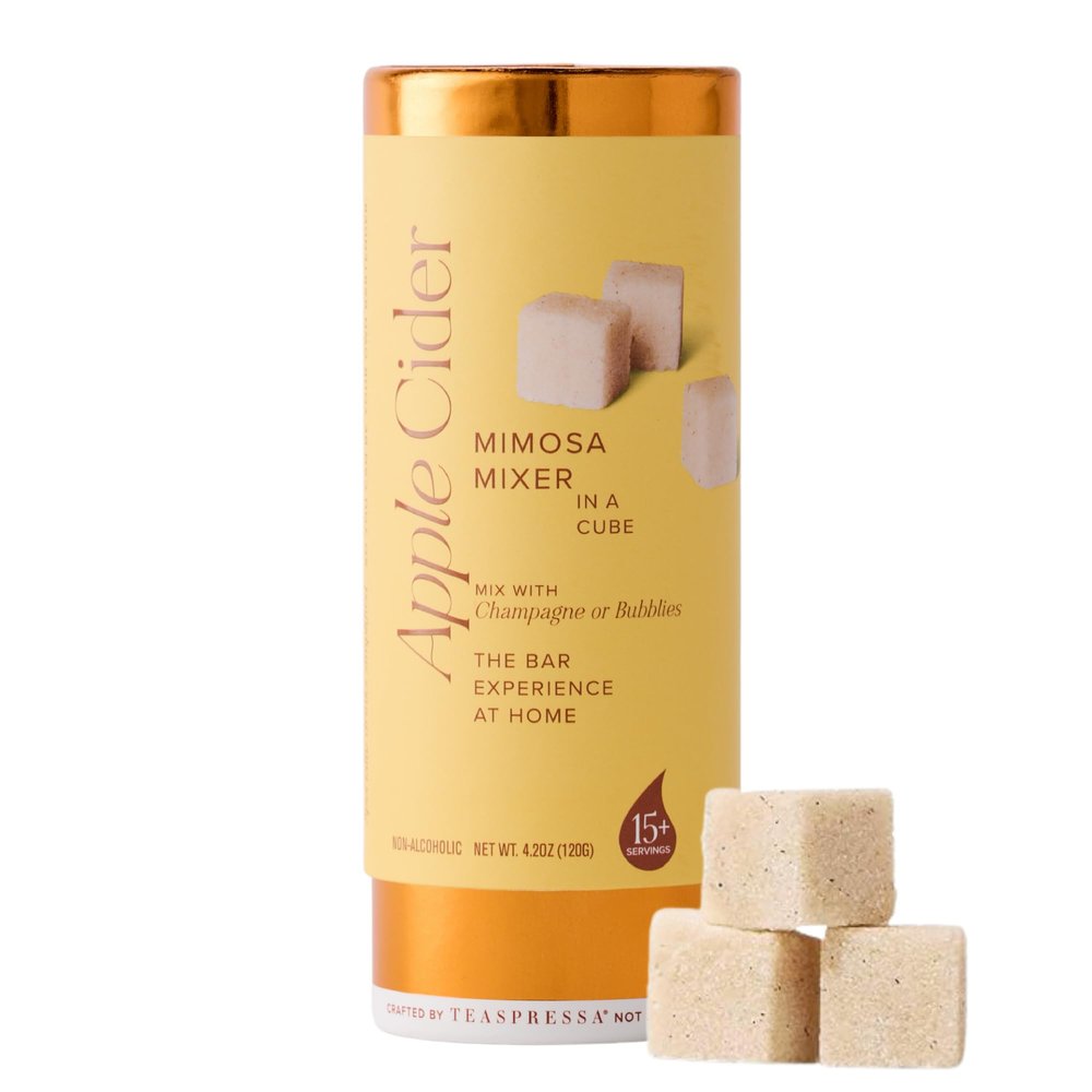 Teaspressa Luxe Mixer Cube - Apple Cider Mimosa Delicious Spiced Apple Cider Cocktail Mimosa Flavor Infused Drink Mixer Cubes Kosher Gluten-Free Bar Quality Champagne Experience No Mess Makes 30 Drinks Great for Gifting, Hosting & Trave
