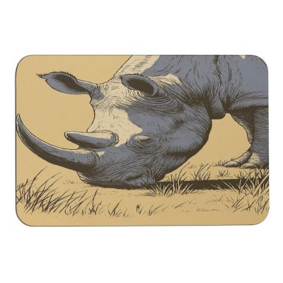 DUMIERTKL Rhino Grazing Bath Mat Bathroom Rug Diatom Mud Mat for Indoor Outdoor Shower 15.7"x23.6"