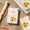 Pineraap 70th Birthday Wrapping Paper Roll with Sunflower Design 70th Gift Wrap Paper for Birthday, Women, Man, Party, Holiday, 17 Inch x 16.4 Feet view 3